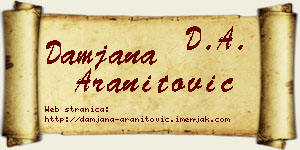 Damjana Aranitović vizit kartica